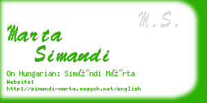 marta simandi business card